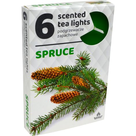 Candele profumate Admit, 4 ore, abete rosso, 6 pezzi (1/2)