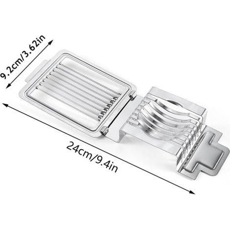 Coupe-œufs professionnel - Coupe-œufs robuste en acier inoxydable pour œufs durs, fraises et fruits tendres - Forme carrée, compatible lave-vaisselle (1/4)
