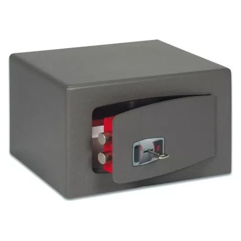 TECHNOMAX – Coffre-fort à fixer à clé double panneton, 2 pênes, 9 L, 22x28x20 cm