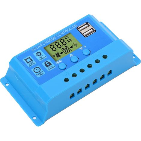 Contrôleur de Charge de Panneau Solaire, Contrôleur de Charge Solaire à écran LCD MPPT 12V 24V pour Camping-cars (30A) (1/5)