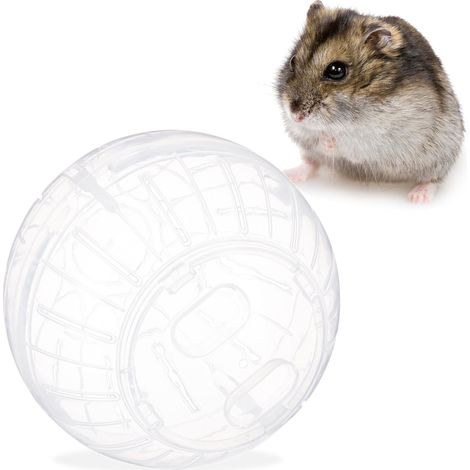2 x Hamsterball, Laufkugel für Hamster & Mäuse, Bewegung, Nagerspielzeug zum Laufen, Kunststoff, 14 cm, transparent (1/5)