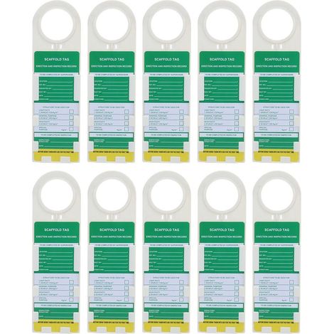 Panneau d'avertissement de verrouillage d'étiquette d'échafaudage, 10 pièces, pour la sécurité industrielle électrique et chimique (1/5)