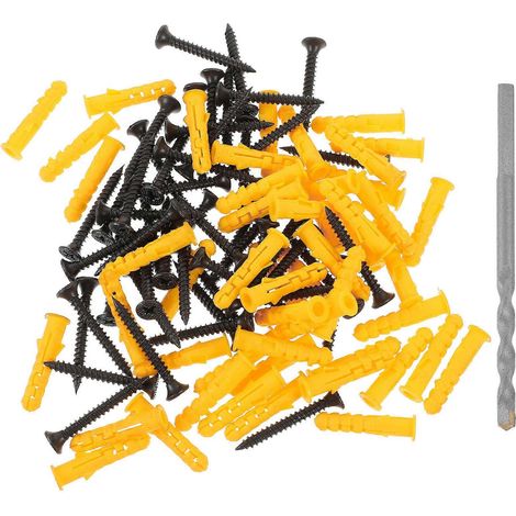 Chevilles et vis de fixation murale, adaptées aux murs en béton lors de rénovations, 1 jeu (1/5)