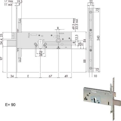 Cerradura Infilare Fasce All 56357-90-0 Cisa