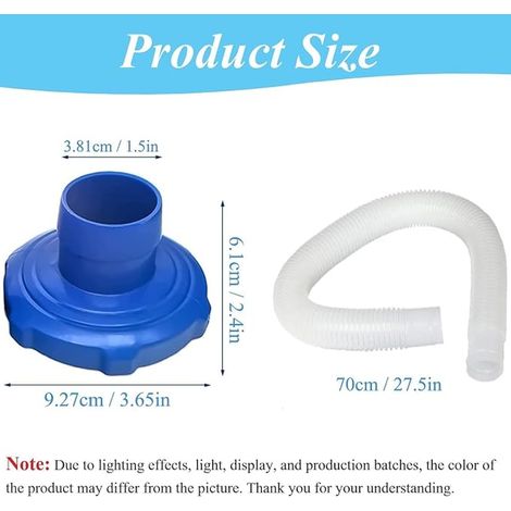 Filter Hose Adapter for Surface Skimmer, Hose and Adapter for Pool Skimmer Hose Kits and Adapter for Above-Ground Pool (70cm-Hose) (1/3)