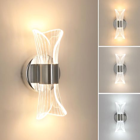 Applique Murale Interieur LED, 12W Moderne Lampe Murale Chrome (1/5)
