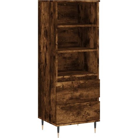 Aparador cómoda mueble de almacenaje organizador cocina salón salón alto 40 x 36 x 110 cm madera de ingeniería marrón 020033353
