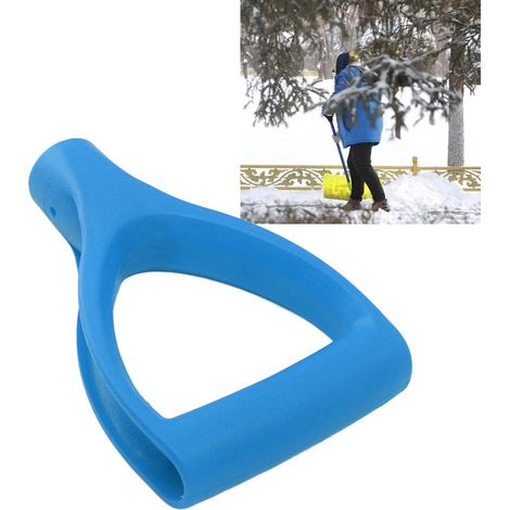 Manche de pelle en plastique, poignée, diamètre intérieur de 3,2 cm, bleu clair. (1/5)