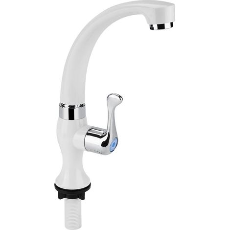 Robinet d'eau en plastique ABS simple robinet froid robinet d'eau évier de cuisine salle de bain lavabo accessoires G1/2(Volant en queue de poisson) (1/5)