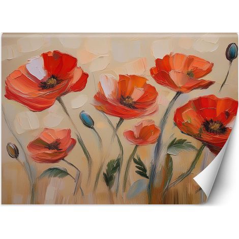Fototapete Blumen Mohn Natur 100x70 cm