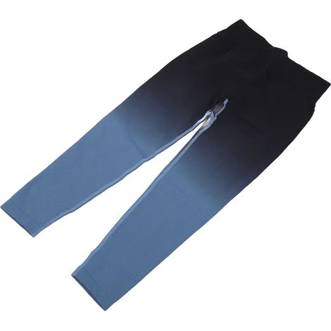 Pantalon de yoga taille haute dégradé noir et bleu pour femme, doux et confortable après l'accouchement, effet push-up, legging de sport/course, taille L (1/5)