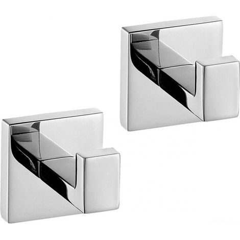 Wall-mounted towel rack in 304 stainless steel, black finish, towel holder for bathroom and kitchen, chrome towel hook (1/5)