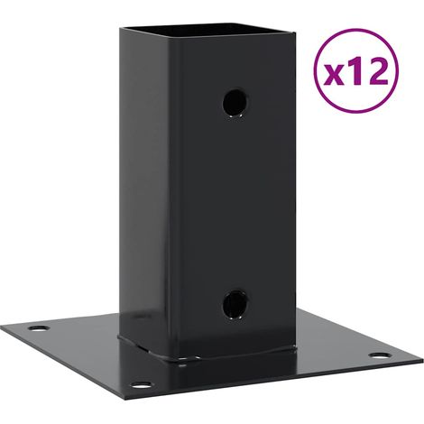 Bases para postes cuadradas 12 uds. Antracita 71x71 mm vidaXL (1/5)