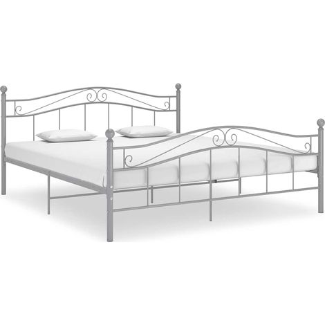 Maison Exclusive - Bett Grau Metall 140x200 cm (1/5)