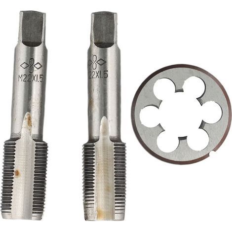 Metrische Schneideisen und Gewindebohrer M22 x 1,5 mm – Schnellarbeitsstahl (HSS) – Gerades Gewinde – Für mechanische Arbeiten – 3er-Packung (1/5)