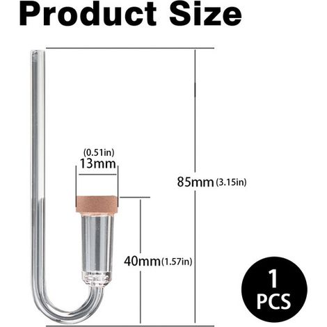 Diffuseur de CO2 en Verre pour Aquarium Atomiseur de Co2 Raffineur de Bulles de Dioxyde de Carbone avec Ventouse pour Plantes Aquatiques