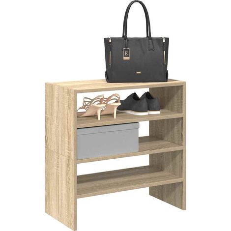 Schuhregale 2 Stk. Stapelbar Sonoma-Eiche 60x30x30,5 cm