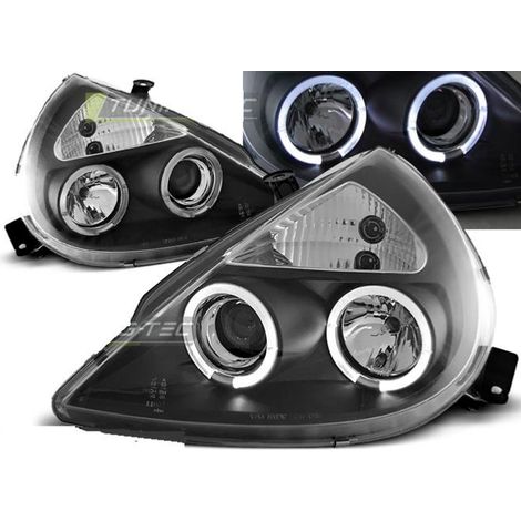 Paire de feux phares Ford Ka 96-08 angel eyes noir-27361366 (1/2)