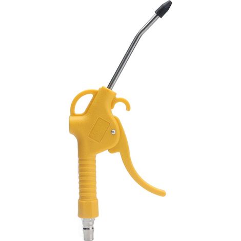 Pistolet de Soufflage à Haut Débit, Buse Coudée à Flux D'air Stable avec Embout en Caoutchouc, Accessoires de Compresseur D'air Pneumatique, Outil de Nettoyage de la Poussière, Jaune. (1/4)