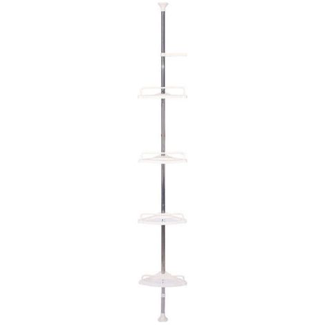 Etagère de douche télescopique 100-320 cm Etagère de douche réglable en hauteur sans perçage Etagère télescopique Etagère d'angle avec 4 paniers (1/5)