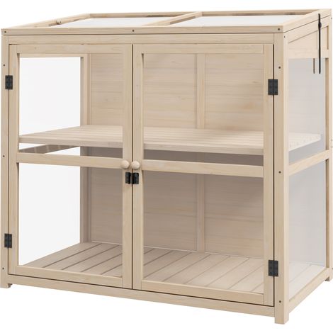 Serra in legno con doppia porta e finestra sul tetto 103 x 61 x 103 cm (1/5)