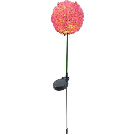 Ortviai Applique Solaire d'Extérieur Étanche pour Jardin – Boule Lumineuse en Forme de Fleur Rose, 75 cm