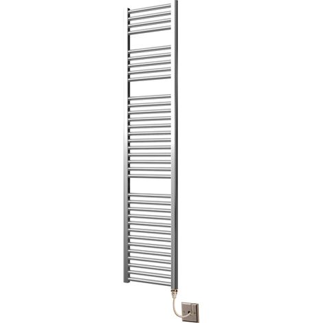 Extra High Heat Output Chrome Electric Towel Rail 400 x 1800mm Flat Bathroom Radiator Heater