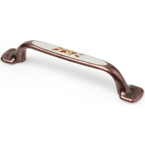 Asa en zamak con acabado cobre viejo, dimensiones: 128x20x24mm, entrepuntos: 96mm -