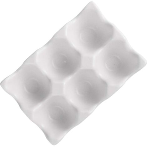 Porte-Oeuf - Boîte à Oeufs en Céramique Antidérapante - Rangement Réfrigérateur - Protection Antichoc - 6 Unités Blanc (1/5)