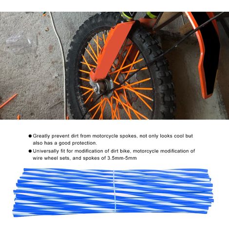 Lot de 72 protections de rayons pour roues de moto tout-terrain (bleu et blanc) (1/5)