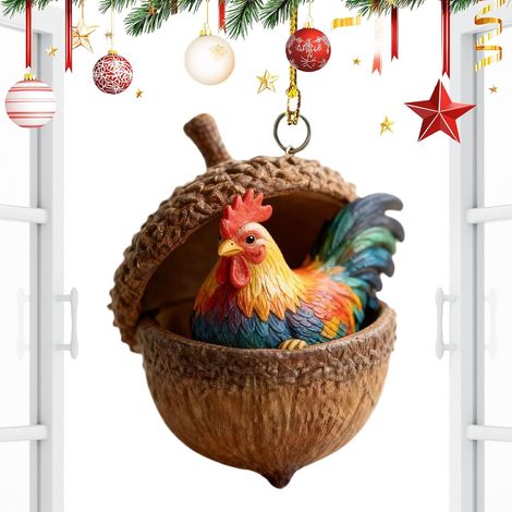 Pendentifs Animaux en Forme de Glands et Bonnets de Noël Accessoires de Suspension de Noël Animaux Festifs Décoration d'Intérieur Maison Bureau Fêtes d'Hiver Annive (1/5)
