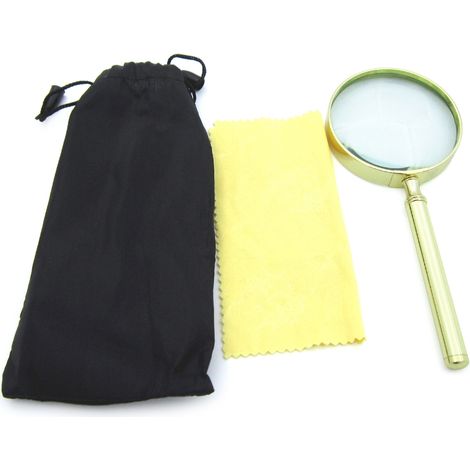 Loupe de lecture portable 65 mm, grossissement 30x, incassable, pour seniors et enfants, avec poignée en métal.