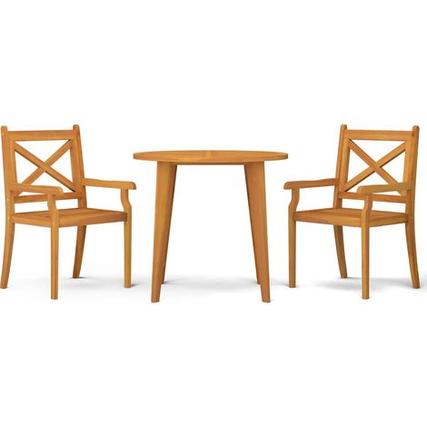 Maison Exclusive - 3dílný zahradní jídelní set masivní akáciové dřevo (1/5)