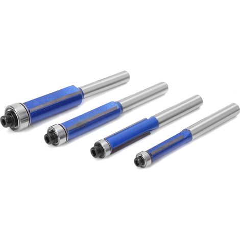 4-teiliges Bündigfräser-Set mit 6-mm-Schaft für Holzbearbeitung, Oberfräsen, Feinschnitte, professionelle Werkzeuge (1/5)