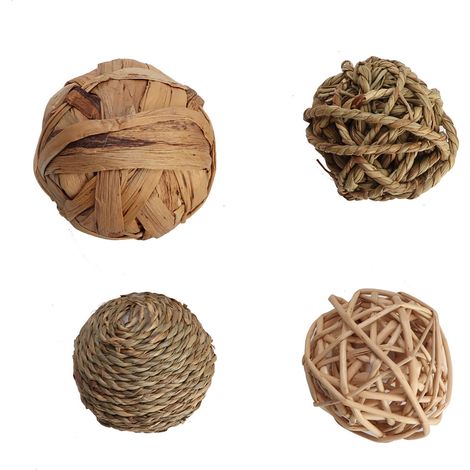 Lot de 4 balles à mâcher pour petits animaux (lapins, cochons d'Inde, gerbilles) (1/5)