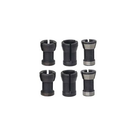 6 Pièces Tête de Mandrin HSS Pince de Serrage Defonceuse Tête Adaptateur Convertisseur pour Perceuses Machine de Gravure pour Rogneuse Menuiserie électrique Pince de Routeur Titulaire(6/6.35/8mm) (1/4)