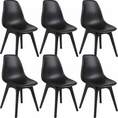 Lot de 6 chaises de salle à manger de style nordique Aroa en poly
