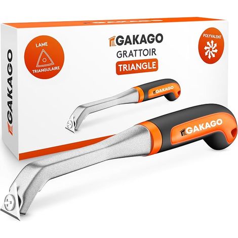 Grattoir triangulaire 25 mm - Grattoir de peinture, grattoir de bois et gratteur pour les angles étroits et les zones - Lame de carbure de tungstène extra Sharp - Ergonomie non-dérapant poignée, 120 g (1/5)