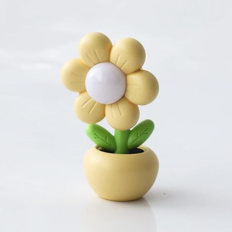 Veilleuse fleur pour enfants, jolie petite veilleuse tournesol, lumière chaude, fonctionne sur piles (jaune).