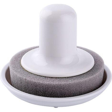Brosse de nettoyage multifonction Éponge émeri Compacte et durable Beige 10x7cm Outil de cuisine écologique (1/4)