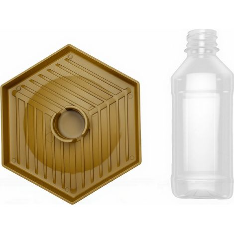 Distributeur d'eau pour reptiles, plateau hexagonal amovible antidérapant, mangeoire automatique pour Terrarium, grande taille, jaune terreux (1/5)