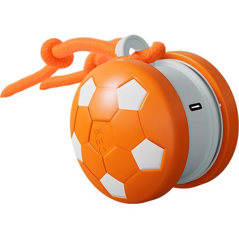 Interactive dog toy, 2026 upgraded version, motion-activated electric automatic rolling ball with rope, random path movement (orange). (1/5)