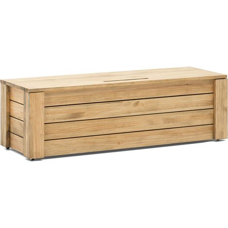 Baúl Pie de Cama ECO 40x120x37cm con tapa y ruedas de madera maciza de pino acabado vintage