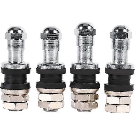 4 valves automobiles pour pneus tubeless, en métal, à visser, haute pression, encastrées, arrière