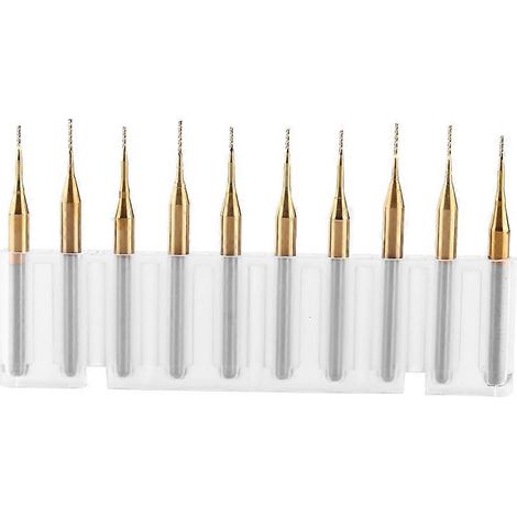 10 Stück Titanbeschichtete Hartmetall-Schaftfräser, Gravierfräser, 3,175 mm x 0,6 mm