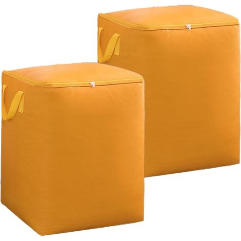 Extra große und robuste orangefarbene Transportbox mit 64 Gallonen Fassungsvermögen (2er-Pack) (1/4)