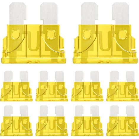 50 Pièces 20A Moyenne Fusible Voiture 20Amp Standard Fusibles Voiture pour Auto Moto Automobile Camion 20Ampère Car Fuse (1/5)