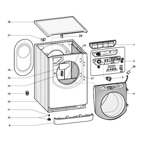 MEUBLE BLANC PW 62 L ARIS.AQUALTIS REP12 POUR LAVE LINGE ARISTON - C00119082