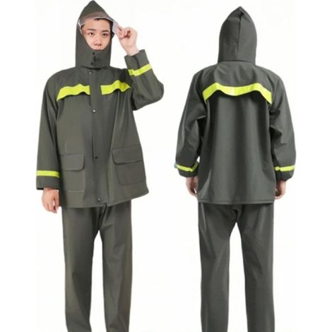 Combinaisons De Pluie Tricotées, Vêtements De Pluie Imperméable Et Respirante, Pantalon, Costume D'extérieur, Imperméable, Réfléchissant, Complet XXL (1/5)