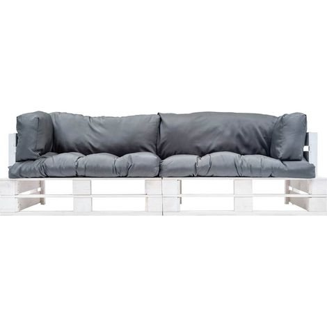 Maison Exclusive - 2-tlg. Garten-Palettensofa-Set Kissen in Grau (1/3)
